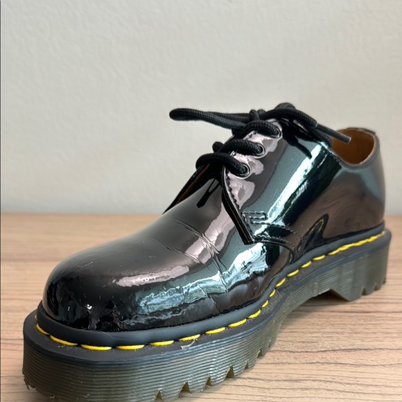 Dr Martens Patent Leather Black Lace-Up Shoes - Picture 7 of 16